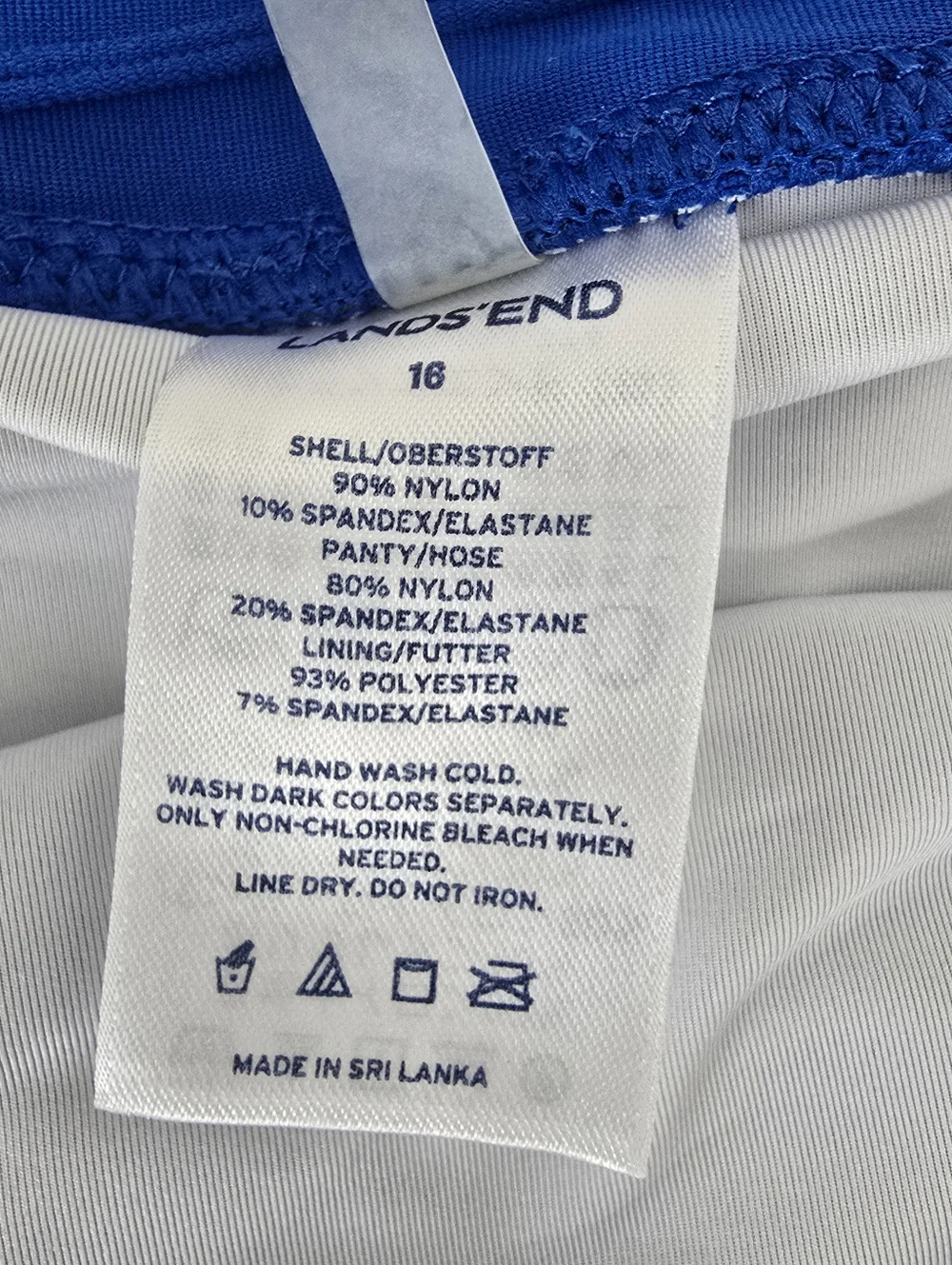 Lands End Textured Square Neck Tankini Skirt Swim Set 16W DD Royal Blue - Picture 8 of 12